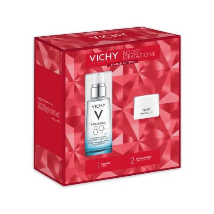 Vichy Boost Idratazione Cofanetto Natale 2024 Minéral 89 Booster Siero - 50ml + Minéral 89 Crema -15ml  