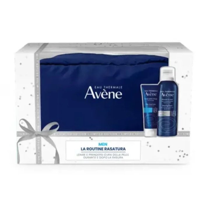 Avène Men Cofanetto Natale Balsamo Dopobarba - 75ml + Schiuma Da Barba - 200ml + Pochette 