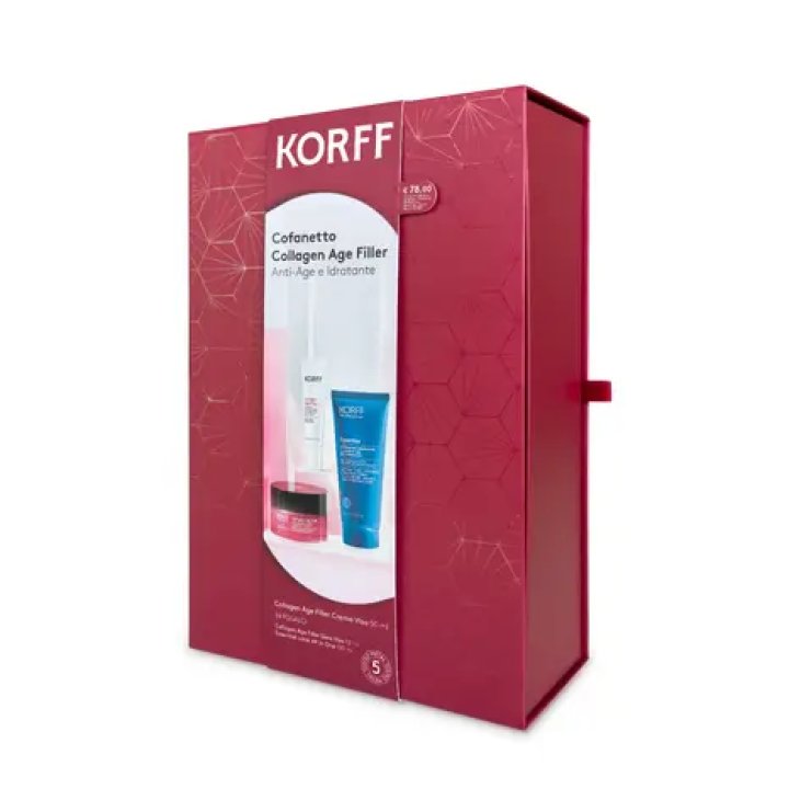 KORFF COLLAGEN AGE FILLER CREMA VISO 50 ML + COLLAGEN AGE FILLER SIERO VISO 10 ML + ESSENTIAL LATTE ALL IN ONE 100 ML