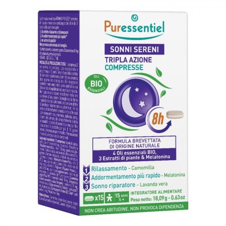 PURESSENTIEL COMPRESSE TRIPLA AZIONE SONNO 15 COMPRESSE