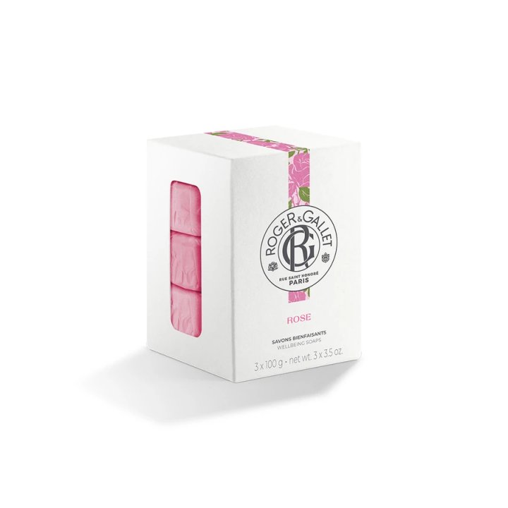 ROGER&GALLET ROSE BOX SAPONETTE 3 PEZZI DA 100 G