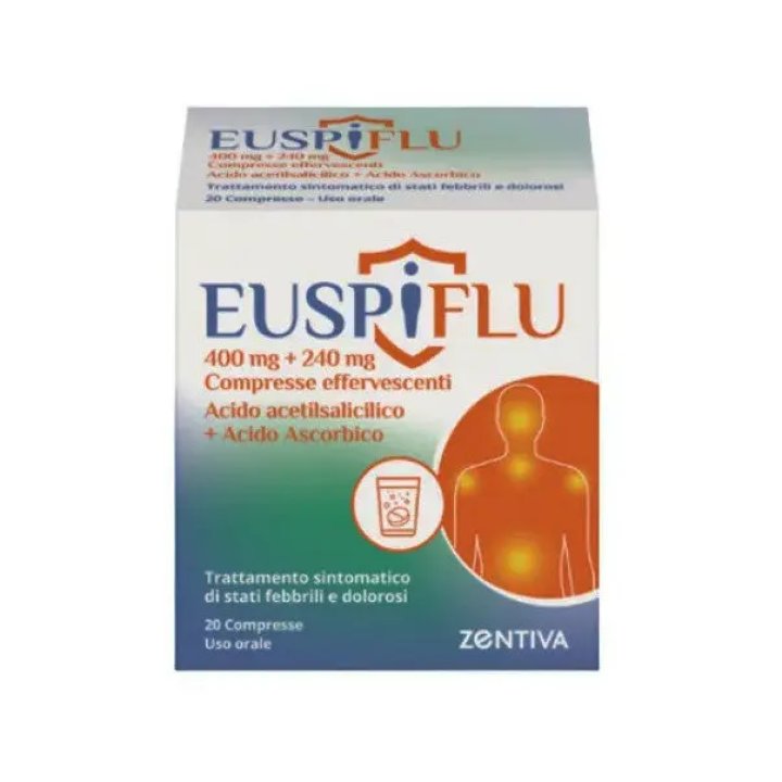 EUSPIFLU 20 COMPRESSE EFFERVESCENTI 400MG + 240MG