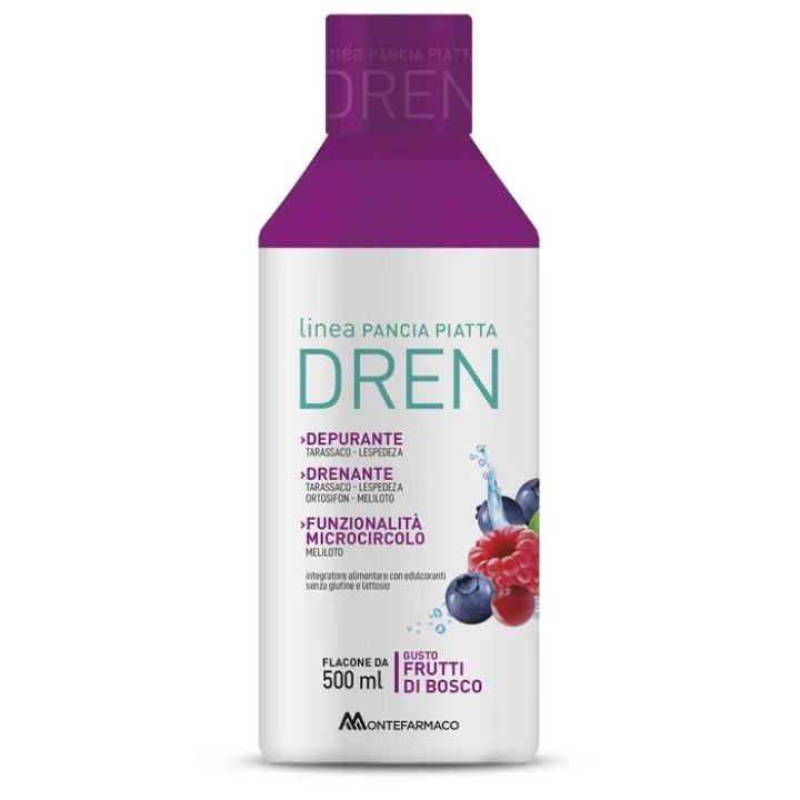 Montefarmaco Pancia Piatta Dren Integratore Drenante Gusto Frutti di Bosco - 500ml