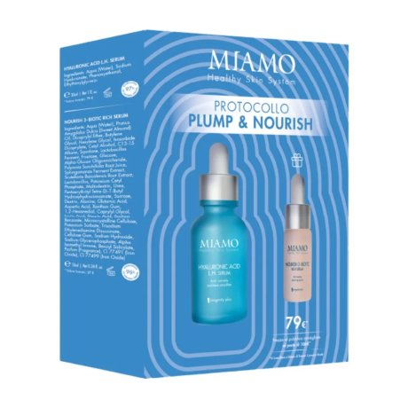 Miamo cofanetto Protocollo Plump & Hydra 1 rughe Hyaluronic Acid L.H. Serum 30ml +1  Nourish 3-Biotic Rich Serum 10ml