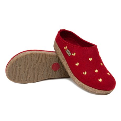 CLOGS HAFLINGER CUORICINI RUBIN GOLD WOLLFILZ 39