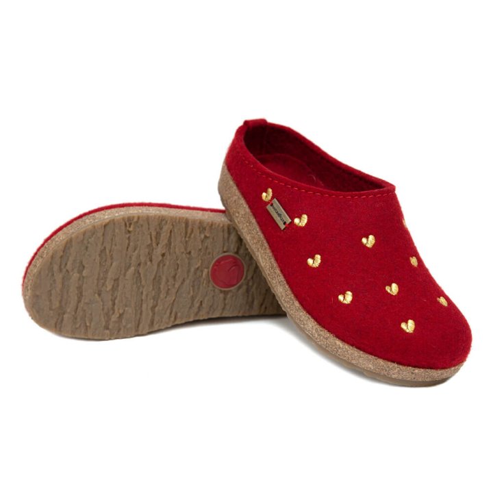 CLOGS HAFLINGER CUORICINI RUBIN GOLD WOLLFILZ 37