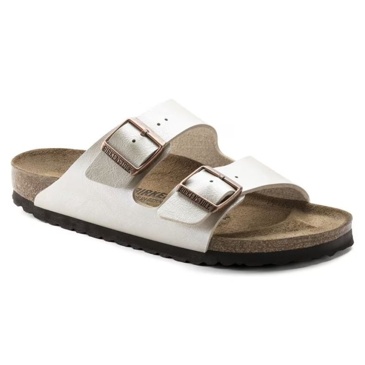 Birkenstock Arizona Graceful Pearl White Birko-Flor 40 Calzatura Stretta