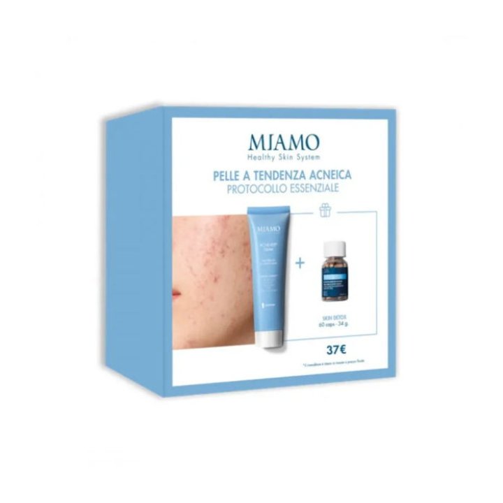 Miamo Cofanetto Protocollo Pelle Tendenza Acneica Crema Acnever - 50 ml + Skin Detox 60 Capsule Miamo Cofanetto Protocollo Pelle Tendenza Acneica Crema Acnever - 50 ml + Skin Detox 60 Capsule