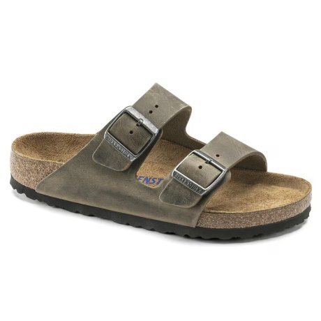Birkenstock Arizona Pelle oliata in Faded Khaki 36