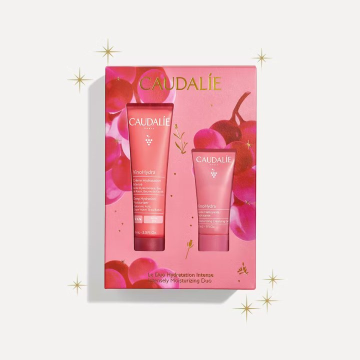 Caudalie VinoHydra - Cofanetto xmas Duo Idratazione Intensa Crema Idratazione Intensa - 60ml + Gel Detergente Idratante - 30ml