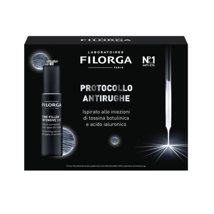 FILORGA BOX PROTOCOLLO ANTIRUGHE 1 TIME FILLER INTENSIVE 5XP30 ML + 1 GWP MINI GUASHA + 1 MINI TIME FILLER 5XP CREAM 15ML + 1 MINI PEEL WRINKLES 5 ML