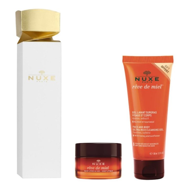 NUXE CRACKER REVE DE MIEL BAUME LEVRES 15 G + REVE DE MIEL DOCCIA GEL LAVANT SURGRASS 100 ML