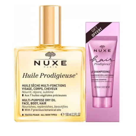 NUXE HUILE PRODIGIEUSE 100 ML + HAIR PRODIGIEUX SHAMPOO 30 ML