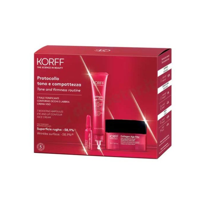 KORFF COLLAGEN CREMA 50 ML + 7 FIALE 1 ML + 1 ANTIRUGHE OCCHI LABBRA 15 ML