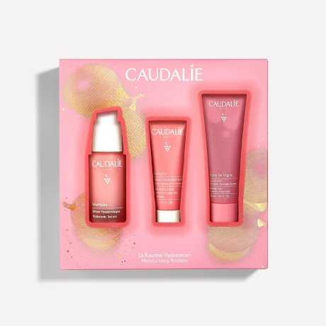 Caudalie Cofanetto natale 2024 Routine Idratazione Vinohydra Serum - 30ml + Maschera Crema e Gel Doccia Rose de Vigne 