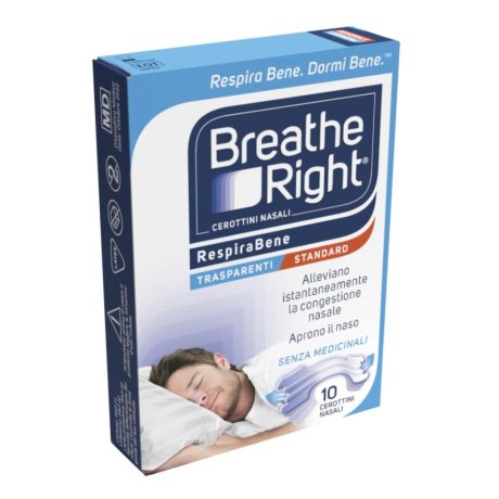 CEROTTI NASALI BREATHE RIGHT TRASPARENTI 10 PEZZI