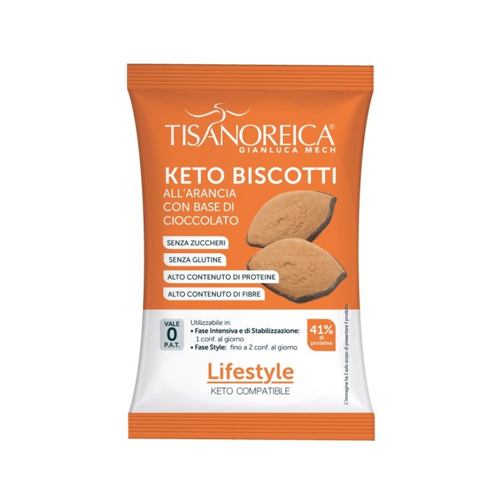 TISANOREICA KETO BISCOTTI ARANCIA CON BASE CIOCCOLATO LIFESTYLE 24 G TISANOREICA KETO BISCOTTI ARANCIA CON BASE CIOCCOLATO LIFESTYLE 24 G