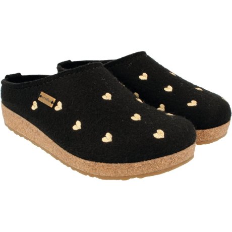 CLOGS HAFLINGER CUORICINI SCHWARZ WOLLFILZ 36