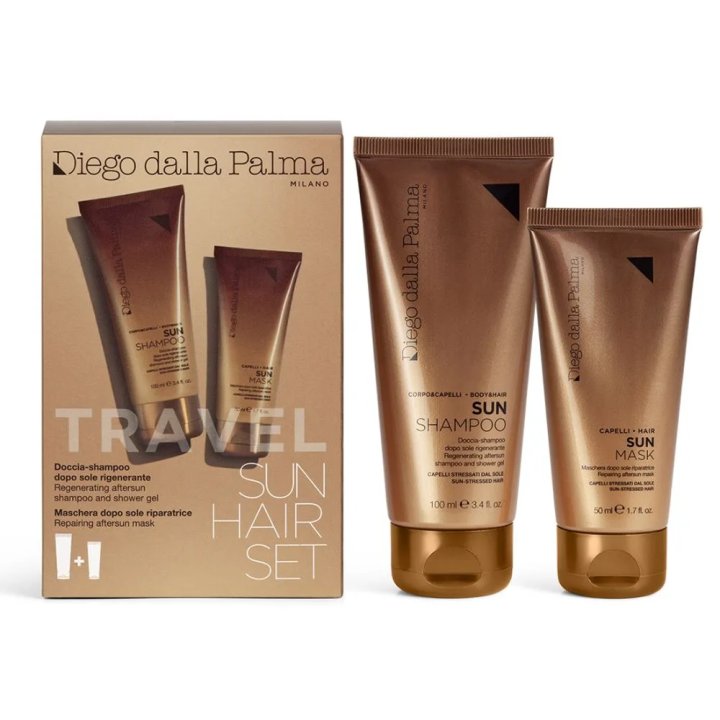 DDP KIT TRAVEL SOLARI CAPELLI DOCCIA SHAMPOO 100 ML + MASCHERA RIPARATRICE 50 ML