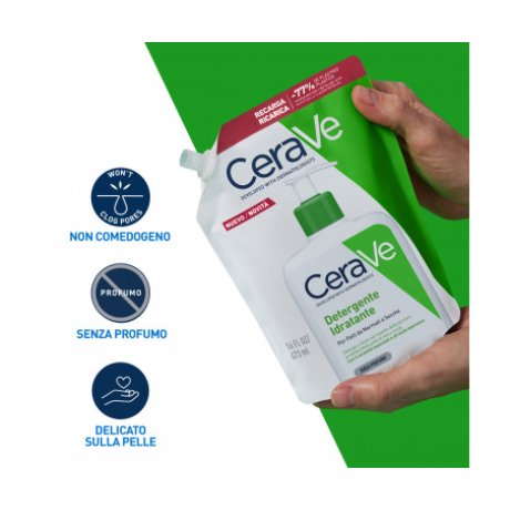 CeraVe Detergente Idratante Viso Pelle da Normale a Secca RICARICA - formato 473 ml CeraVe Detergente Idratante Viso Pelle da Normale a Secca RICARICA - formato 473 ml