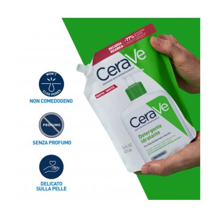 CeraVe Detergente Idratante Viso Pelle da Normale a Secca RICARICA - formato 473 ml