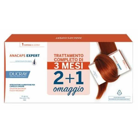 Ducray Anacaps Reactiv Trio Integratore Alimentare Capelli - 3x30 Capsule