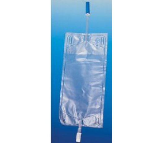 SACCA PER URINA DA GAMBA PVC CON TUBO RACCORDO 10 CM PER COLLEGAMENTO COSCIA CAPACITA\' 750 ML VALVOLA ANTIREFLUSSO 30 PEZZI