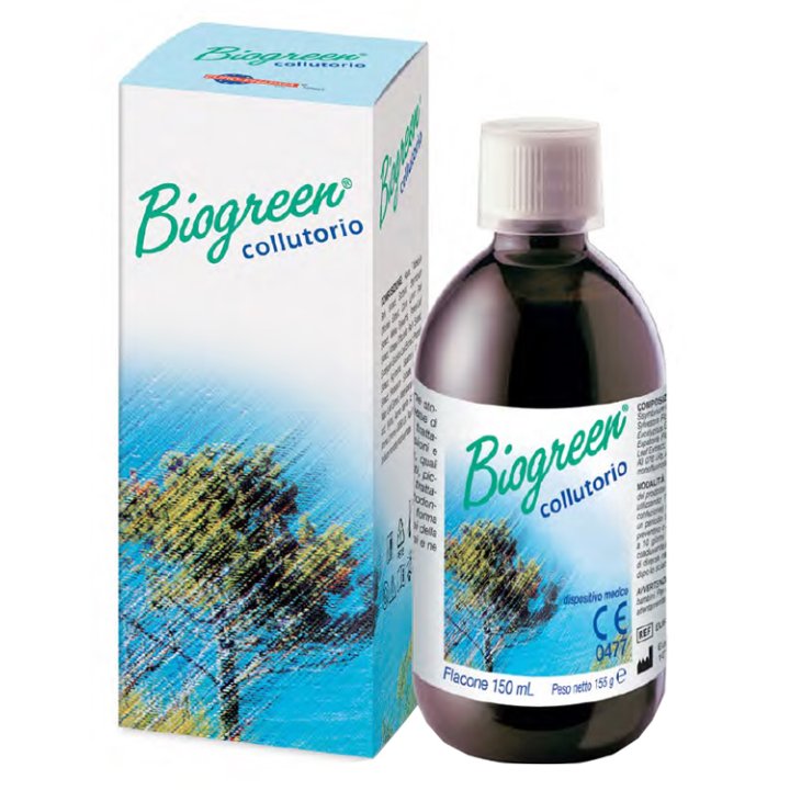 COLLUTORIO ORALE BIOGREEN COADIUVANTE AFFEZIONI INFIAMMATORIE MICOTICHE VIRALI FRAGILITA\' CAPILLARI PLACCA 155 ML