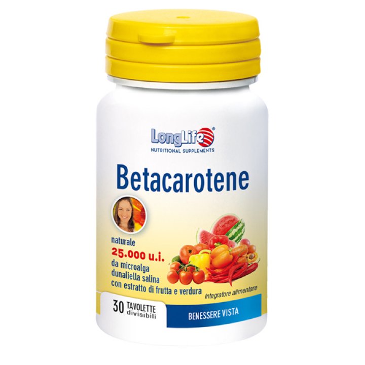 LONGLIFE BETACAROTENE TITOLAZIONE 25000 30 TAVOLETTE RIVESTITE