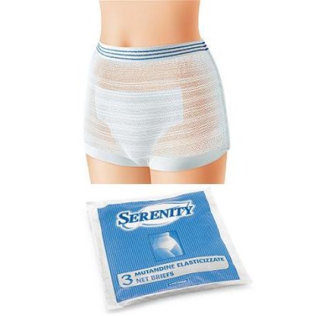 MUTANDINA ELASTICA RETTANLARE A RETE SERENITY XL 3 PEZZI