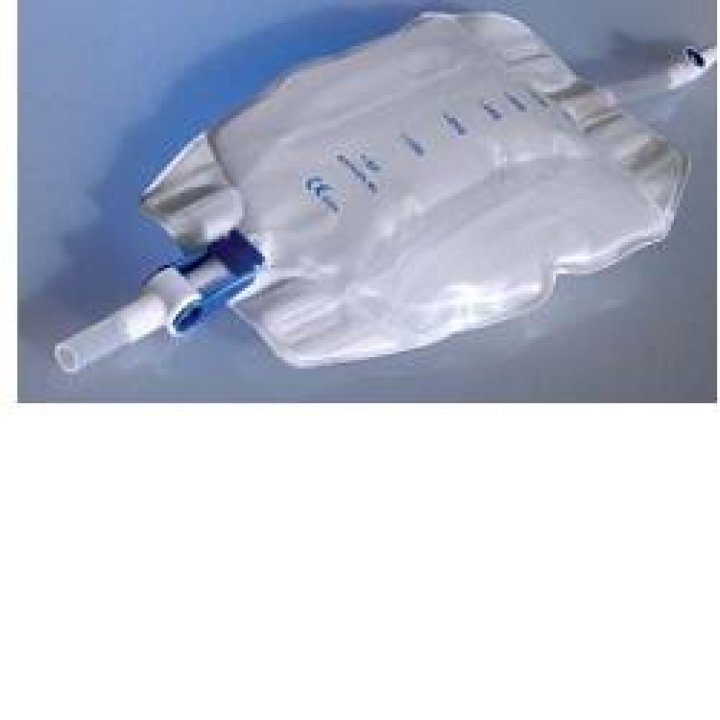 SACCA DI DRENAGGIO DA GAMBA PER INCONTINENZA COMFORT RUSCH IN PVC CON TUBO DI RACCORDO DIRITTO DA 30CM RUBINETTO DI SCARICO E VALVOLA ANTIREFLUSSO 30BUSTE 750ML