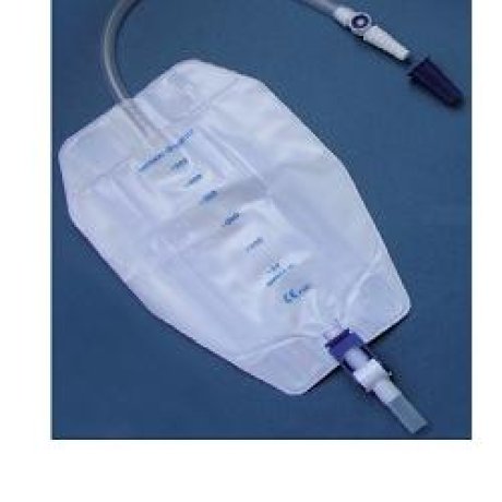 SACCA DI DRENAGGIO DA GAMBA PER INCONTINENZA A TRE CAMERE COMFORT 500CC STERILE IN PVC LATO PELLE RICOPERTO IN TESSUTO NON TESSUTO CON TUBO DRITTO 30CM 8 PEZZI