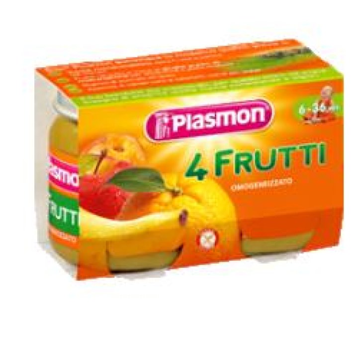 PLASMON OMOGENEIZZATO 4 FRUTTI 2 X 104 G