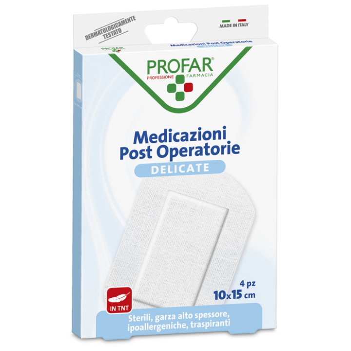 MEDICAZIONE POST OPERATORIA STERILE GARZA ANTIADERENTE 10X15 CM 4 PEZZI PROFAR