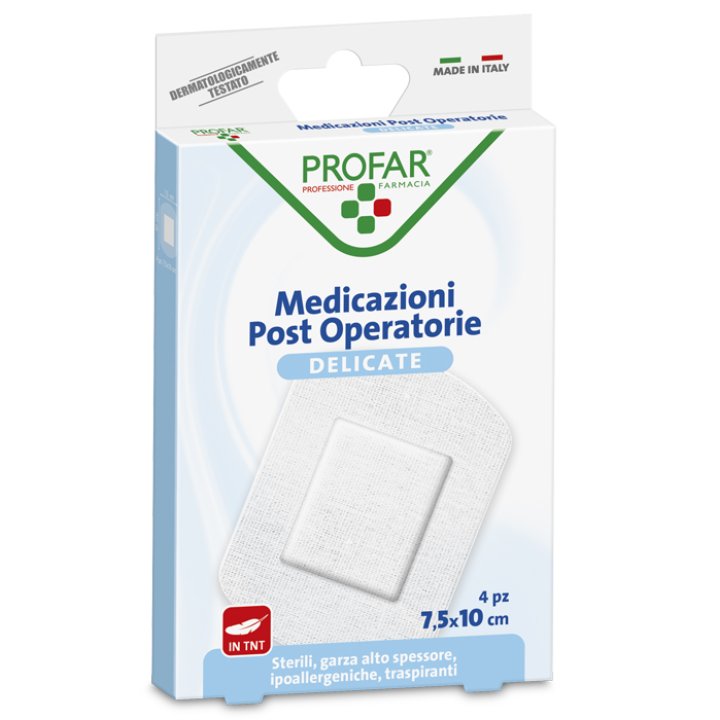 MEDICAZIONE POST OPERATORIA STERILE GARZA ANTIADERENTE 7,5X10 CM 4 PEZZI PROFAR