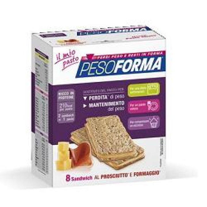 PESOFORMA SANDWICH PROSCIUTTO/FORMAGGIO 4 PASTI 8 PEZZI X 25 G