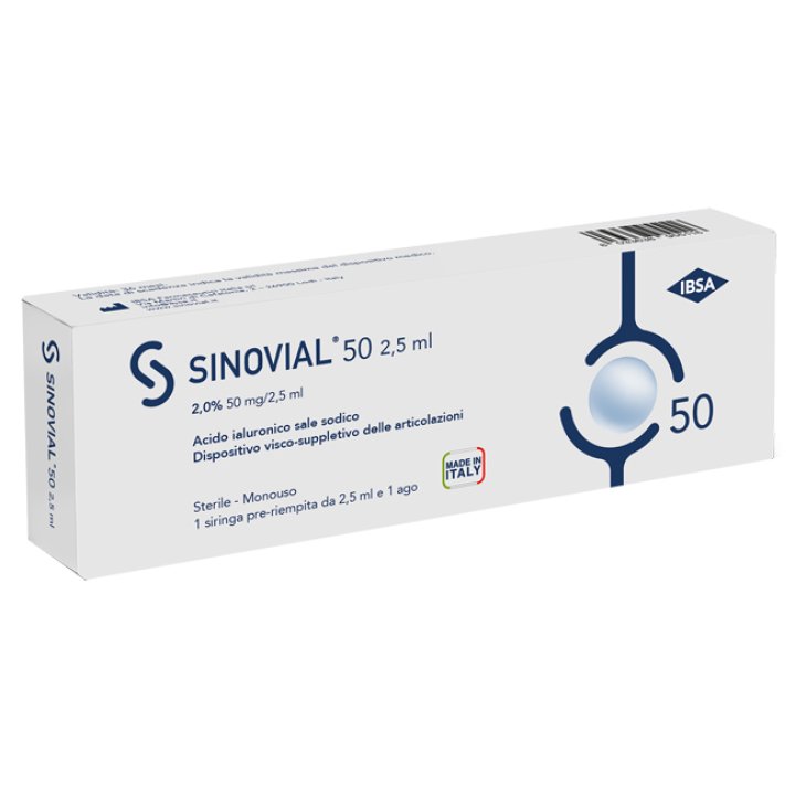 SINOVIAL ONE 50 ACIDO IALURONICO 2% 2,5 ML - 1 SIRINGA INTRA ARTICOLARE