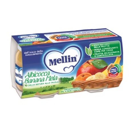 MELLIN OMOGENEIZZATO ALBICOCCA BANANA MELA 100 G 2 PEZZI MELLIN OMOGENEIZZATO ALBICOCCA BANANA MELA 100 G 2 PEZZI