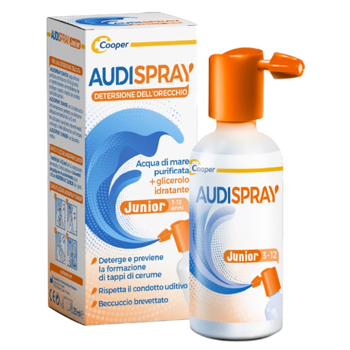 AUDISPRAY JUNIOR SOLUZIONE DI ACQUA DI MARE IPERTONICA SPRAY SENZA GAS IGIENE ORECCHIO 25ML