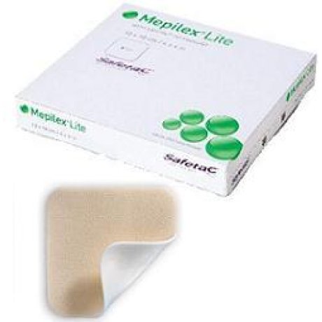 SCHIUMA DI POLIURETANO ASSORBENTE SOTTILE CON STRATO DI CONTATTO IN SILICONE MORBIDO MEPILEX LITE 6X8,5 5 PEZZI