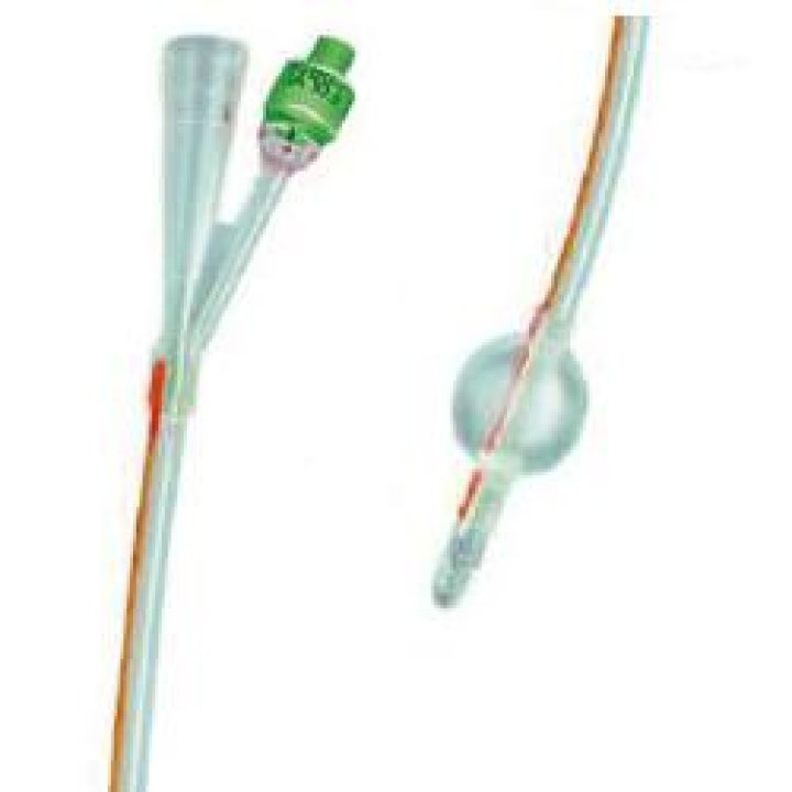 CATETERE FOLEY IN SILICONE TRASPARENTE A 2 VIE CON PALLONCINO 5-10ML DIAMETRO CH16 5,33MM LUNGHEZZA 40CM