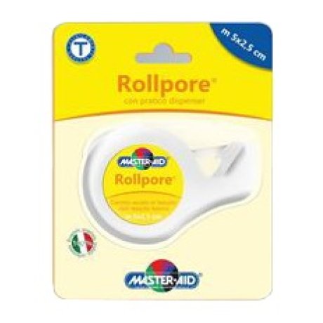 CEROTTO IN ROCCHETTO MASTER-AID ROLLPORE TESSUTO NON TESSUTO CON DISPENSER 2,5CM X 5 M