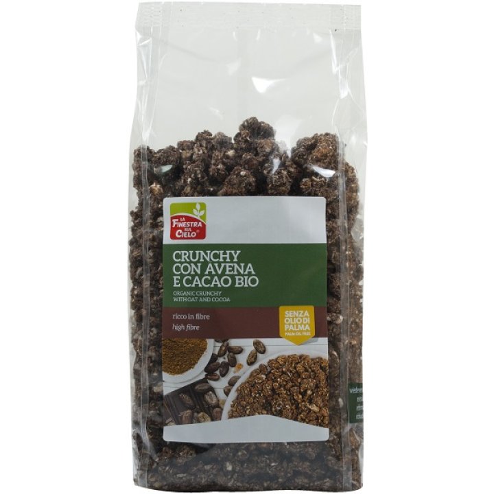 FSC CRUNCHY CON AVENA E CACAO BIO AD ALTO CONTENUTO DI FIBRE CON OLIO DI GIRASOLE SENZA OLIO DI PALMA 375 G