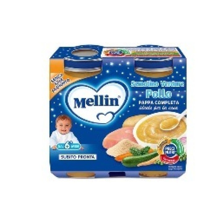 MELLIN OMOGENEIZZATO CENA POLLO VERDURE 2 PEZZI 200 G MELLIN OMOGENEIZZATO CENA POLLO VERDURE 2 PEZZI 200 G