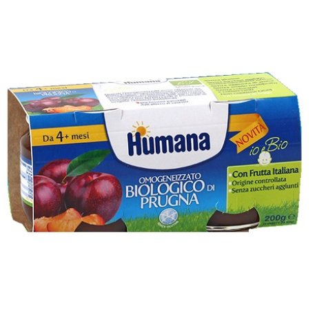 HUMANA OMOGENEIZZATO PRUGNA BIO 2 VASETTI 100 G