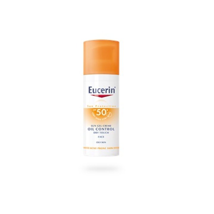 Eucerin Sun Oil Control Gel-Crema Tocco Secco FP 50+ Protezione Viso Pelle Grassa 50 ml