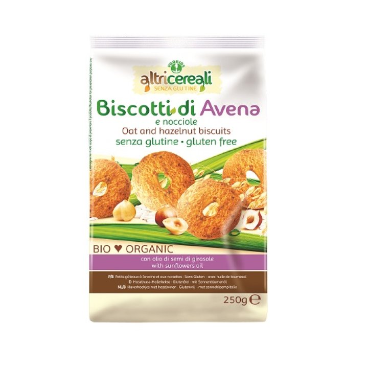 ALTRICEREALI BISCOTTI ALL\'AVENA/NOCCIOLE BIO 250 G