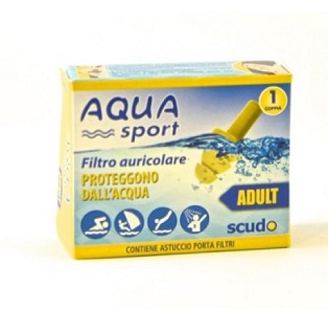 FILTRO AURICOLARE PER ADULTO EARPLUG SCUDO AQUASPORT 2 PEZZI