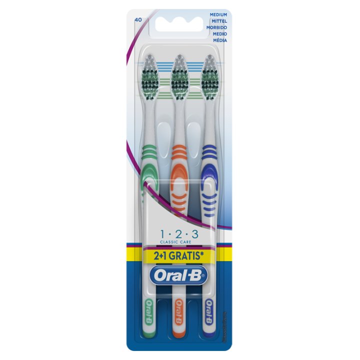 ORALB 123 CLASSIC CARE 40 SETOLE MEDIE 3 SPAZZOLINI