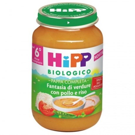 HIPP BIO PAPPA PRONTA FANTAS VERD POLLO RISO 190 G